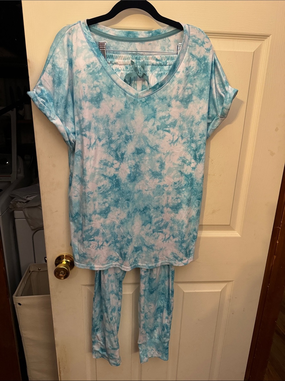 Cuddl Duds Sound Sleep V-Neck Tee & Jogger PJ Set - used - size L